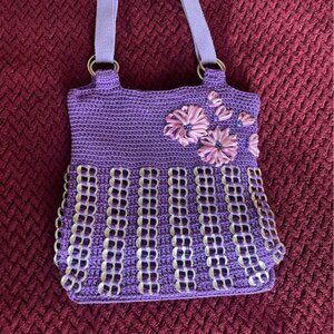 Purple Crochet & Soda Tab purse